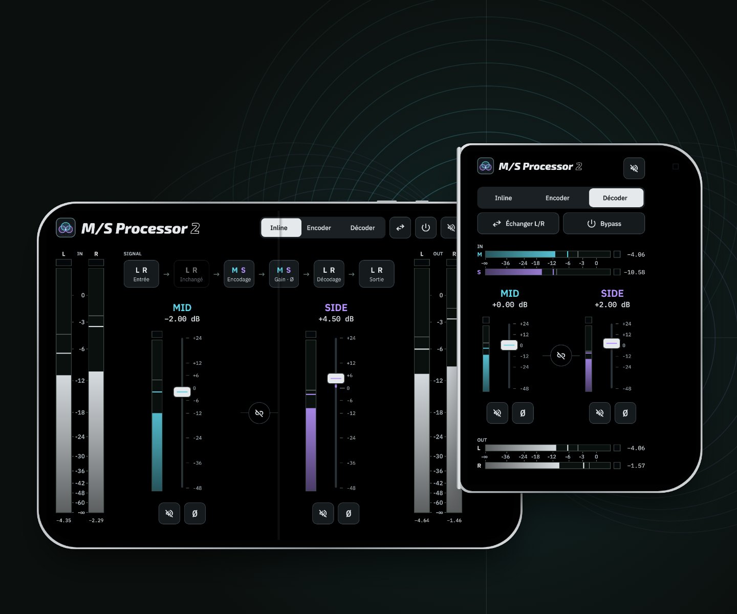 M/S Processor 2 sur iPhone Duo, ouvert et plié